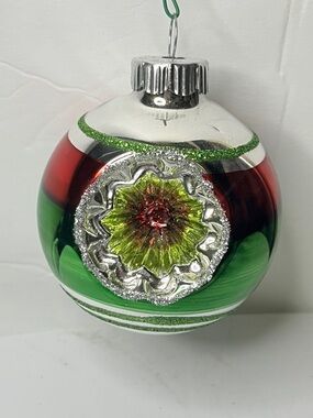 Christopher Radko Shiny Brite Indent Glass Christmas Ornament Vintage Style #SG